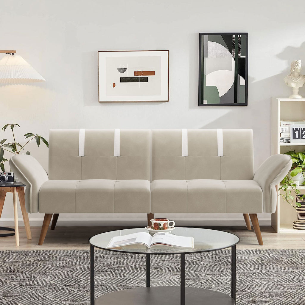 Walsunny Velvet Loveseat Sofa Couch Sofa cama for Apartments (7346697994416)