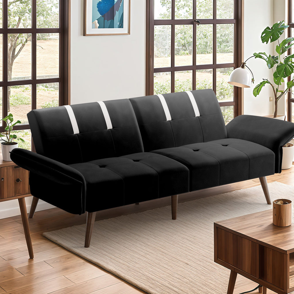 Walsunny Velvet Loveseat Sofa Couch Sofa cama for Apartments (7346697994416)