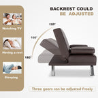 Convertible Sleeper Sofa Bed#color_brown