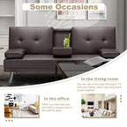 Convertible Sleeper Sofa Bed#color_brown