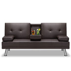 Convertible Sleeper Sofa Bed#color_brown