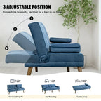 Walsunny 60¡±Convertible Sofa Bed Small Folding Loveseat Couch Removable Armrest, Modern Futon Recliner Sleeper (7415619715248)