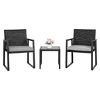 Walsunny Patio Furniture 3 Pieces Wicker Outdoor Bistro Chairs Set#color_grey