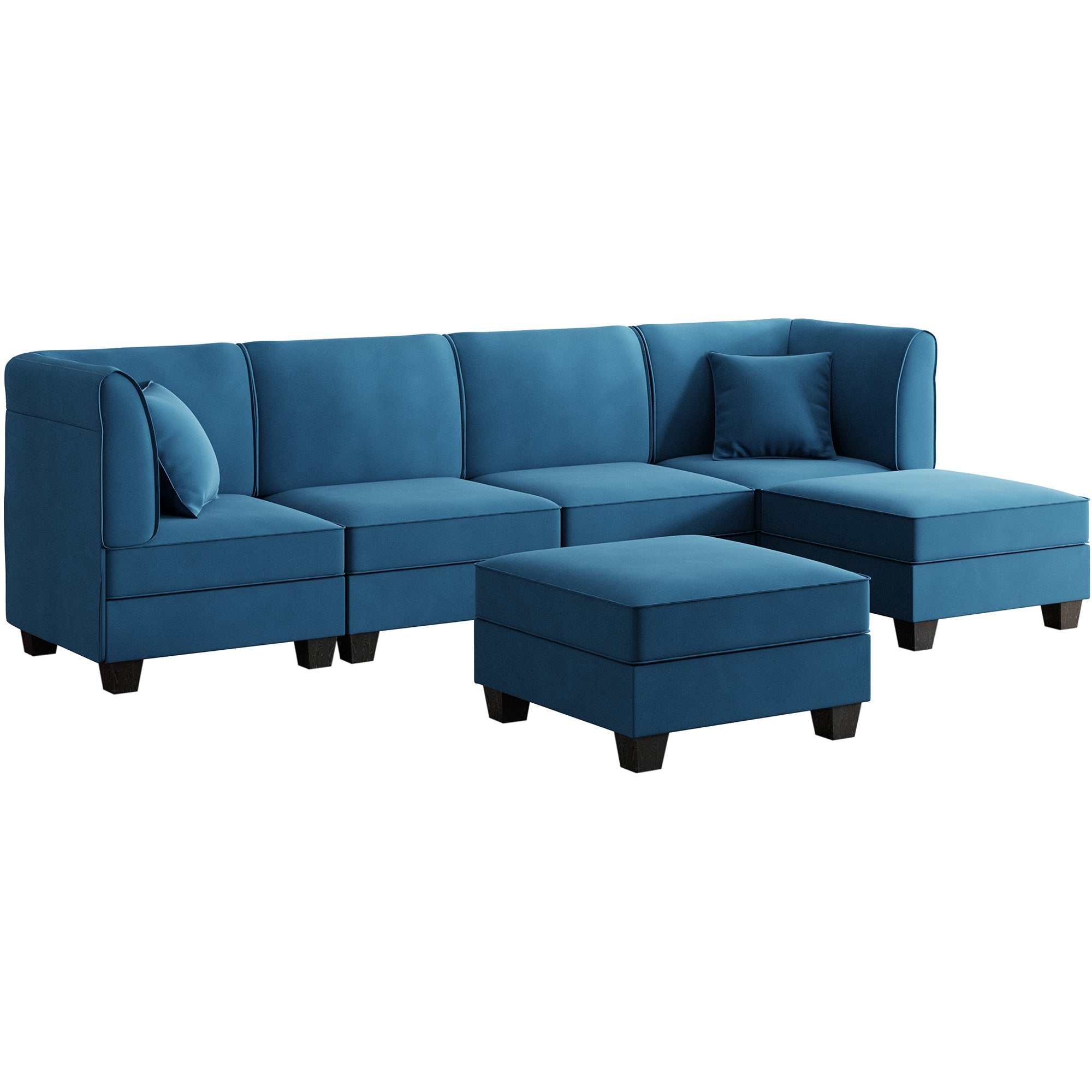 Walsunny  U-Shape Convertible Sectional Sofa Couch with 6 Seats
#color_blue