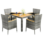 Walsunny 5 Pieces/ 7 Pieces Patio Dining Set, Square Wood Table (7047179927728)