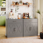 Walsunny Kitchen Buffet Sideboard Cabinet with Adjustable Shelf,Wooden Storage Cabinet with 2 Doors and 1 Drawers,Modern Farmhouse Coffee Bar Cabinet with Storage for Kitchen/Living Room,Grey (7610077905072)