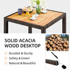 Walsunny 5 Pieces/ 7 Pieces Patio Dining Set, Square Wood Table (7047179927728)