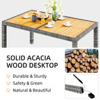 Walsunny 5 Pieces/ 7 Pieces Patio Dining Set, Square Wood Table (7047179927728)
