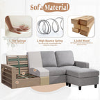 Walsunny Sectional Sofa With Long Storage Ottoman For Small Apartment#color_light-grey (7136755155120)