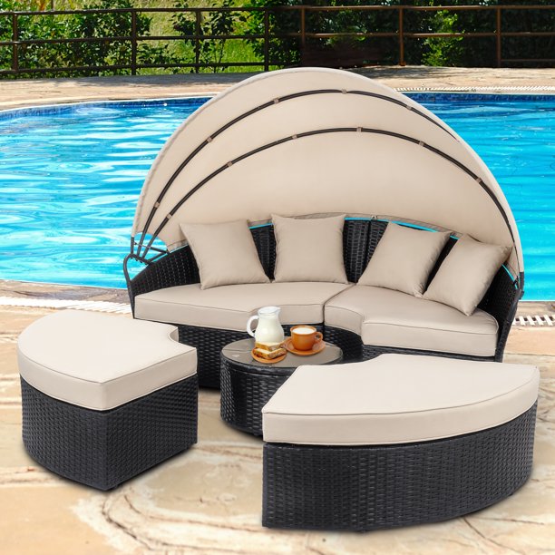Walsunny High Configuration/Classic Garden Round Daybed (7047152697520)