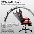 Gaming Chairs  Walsunny Gaming Chairs with Footrest, Massage Leather Game Chair for Adults Big and Tall Gamer Chair with Headrest and Lumbar Support with Ergonomic PU Leather #color_red