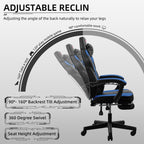 Gaming Chairs  Walsunny Gaming Chairs with Footrest, Massage Leather Game Chair for Adults Big and Tall Gamer Chair with Headrest and Lumbar Support with Ergonomic PU Leather  #color_blue
